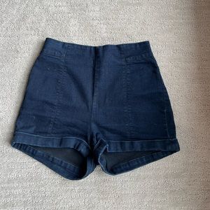 High Wasted Dark Jean Shorts. Brand: Cooperative. Size 4.